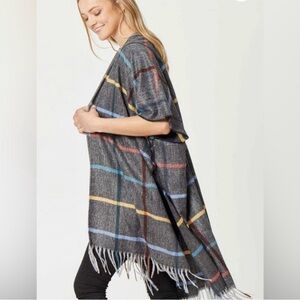 Do Everything In Love Window Pane Plaid Kimono